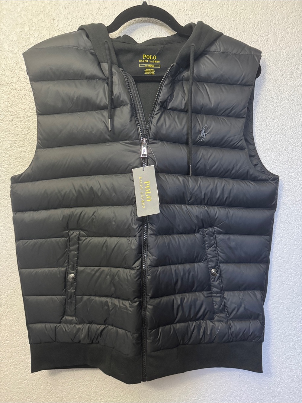 Polo by Ralph Lauren Black Quilted Hooded Puffer Vest